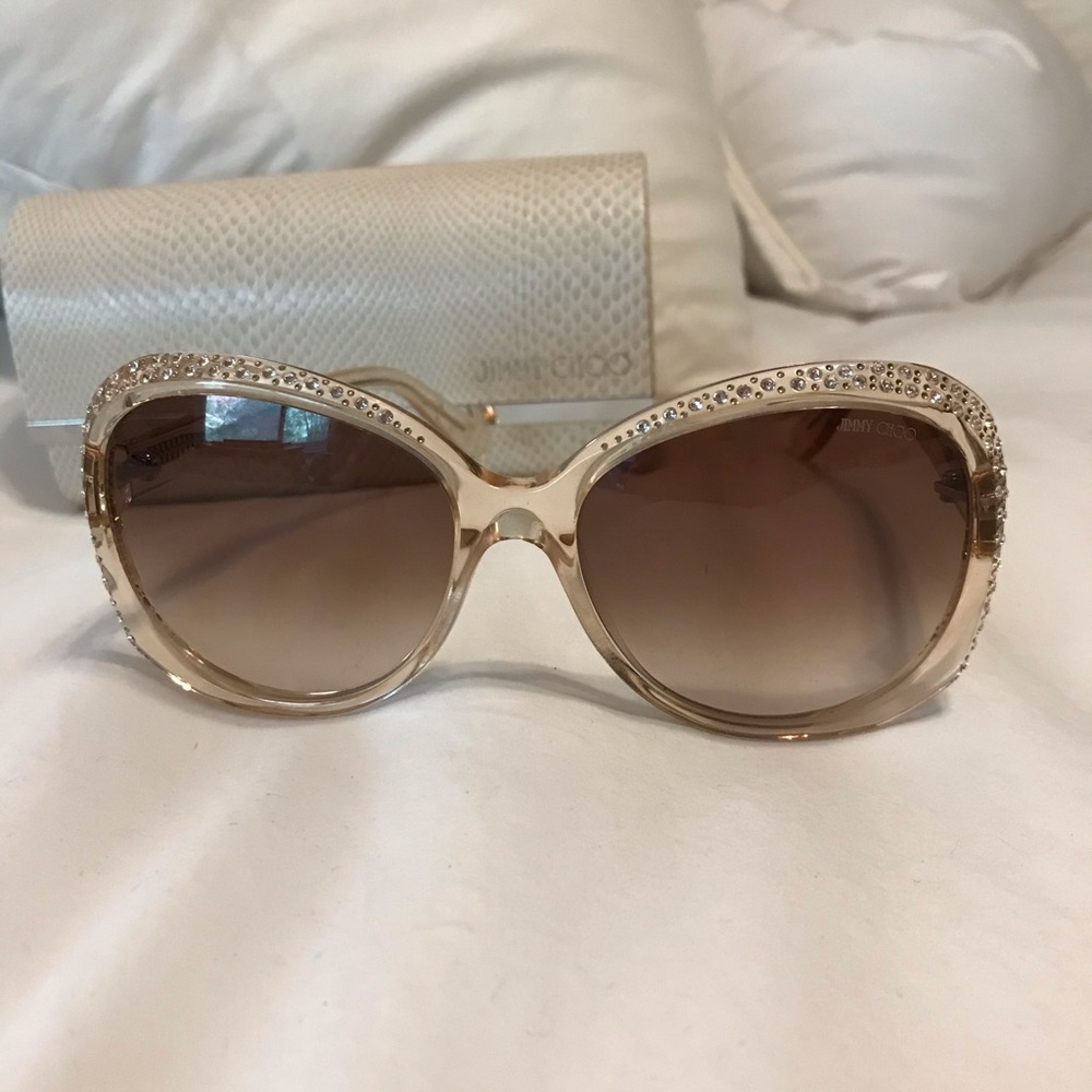 New Jimmy Choo Gold Sparkling Sunglasses